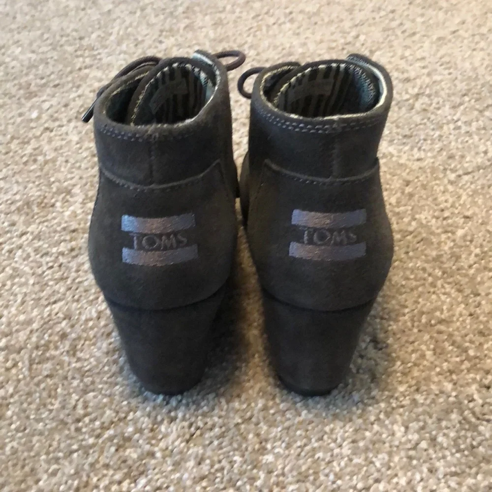 TOMS Grey‎ Wedge Bootie